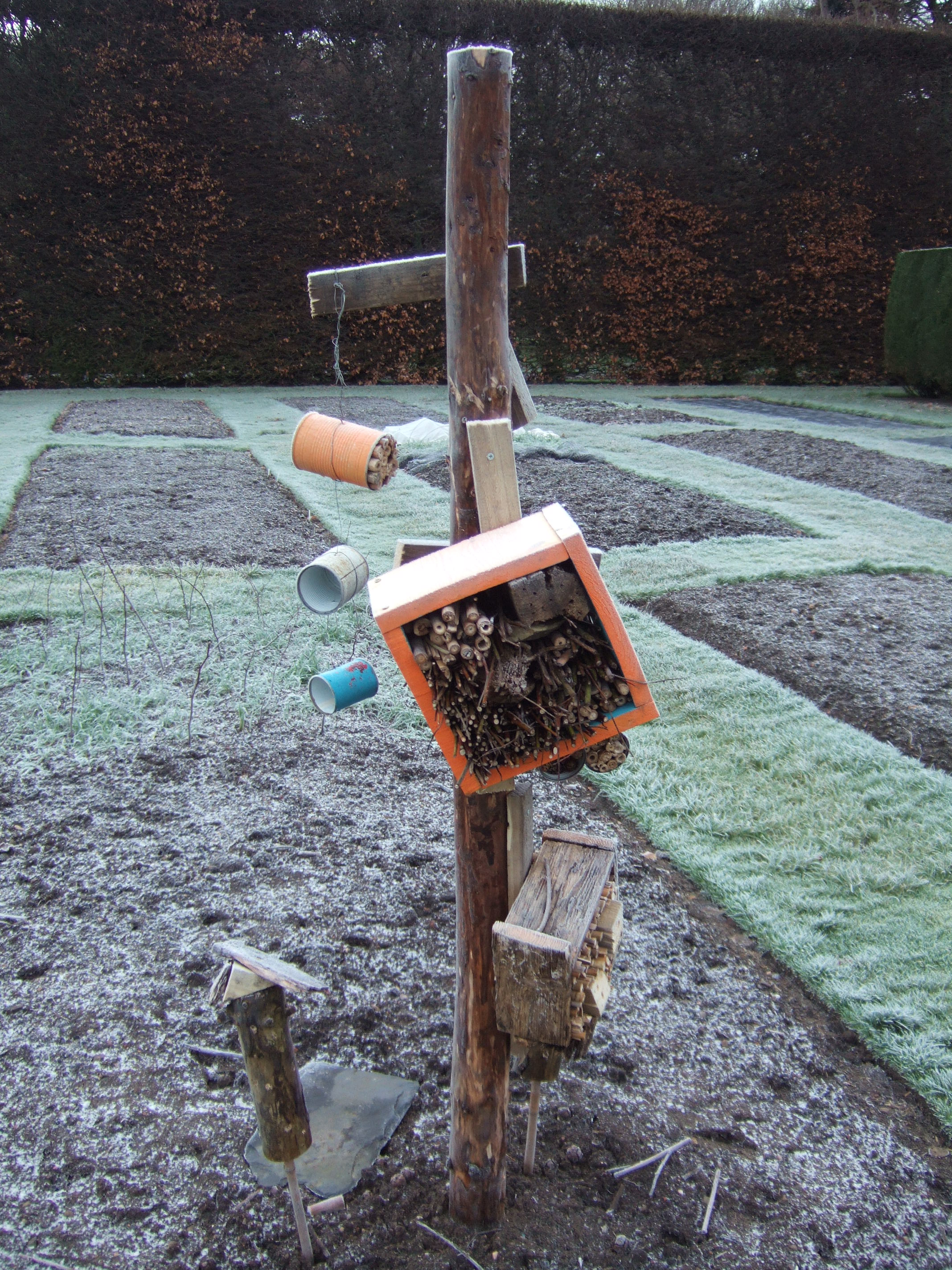 ‘Insect hotel tree’ – made from recycled materials