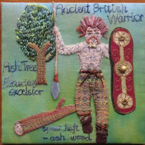 Ancient British Warrior, by Sandra Kendall (The Embroiderers' Guild North Lonsdale)