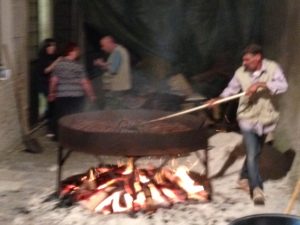 Roasting sweet chestnuts in the street, Tuscan style