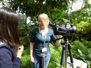 Marianne Farish from SRUC with the thermal imaging camera used to visualise the temperature of New Reekie.
