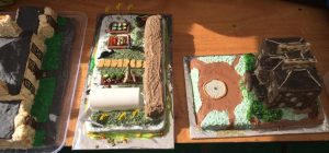 Some of RBGE's cakey contributions left to right: Botanic Cottage; Demonstration Garden; Inverleith House