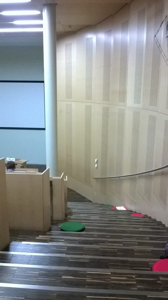 Lecture theatre, Gregor Mendel Institute, with stairway scatter cushions