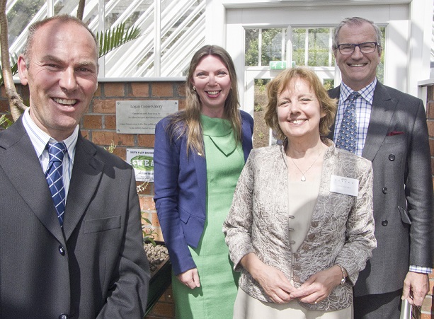 Photograph from the opening of the Conservatory at Logan Botanic Garden