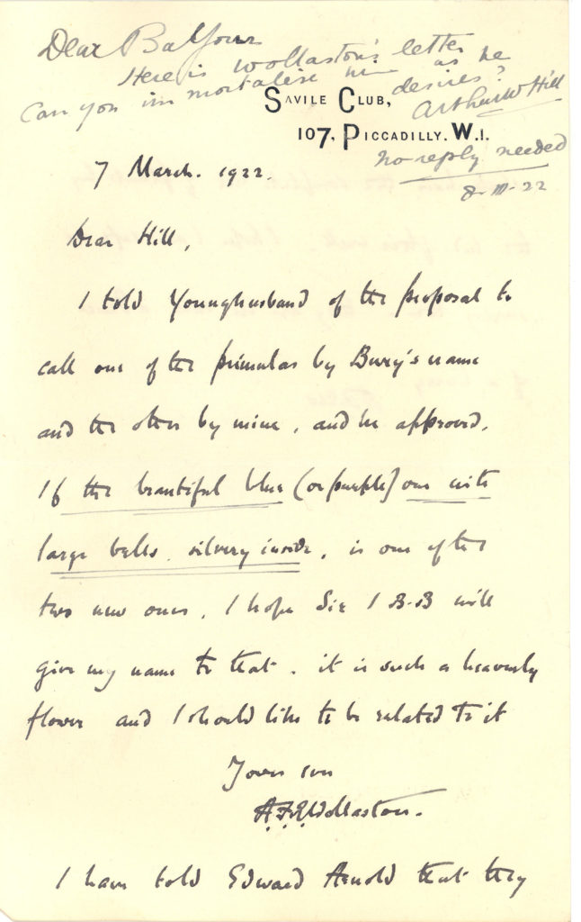 Scan of letter sent by Wollaston