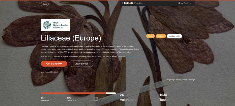 Digivol expedtion landing page