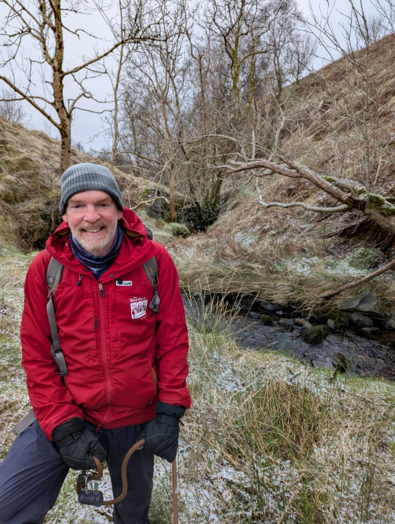 Adrian in Tweedhope burn valley